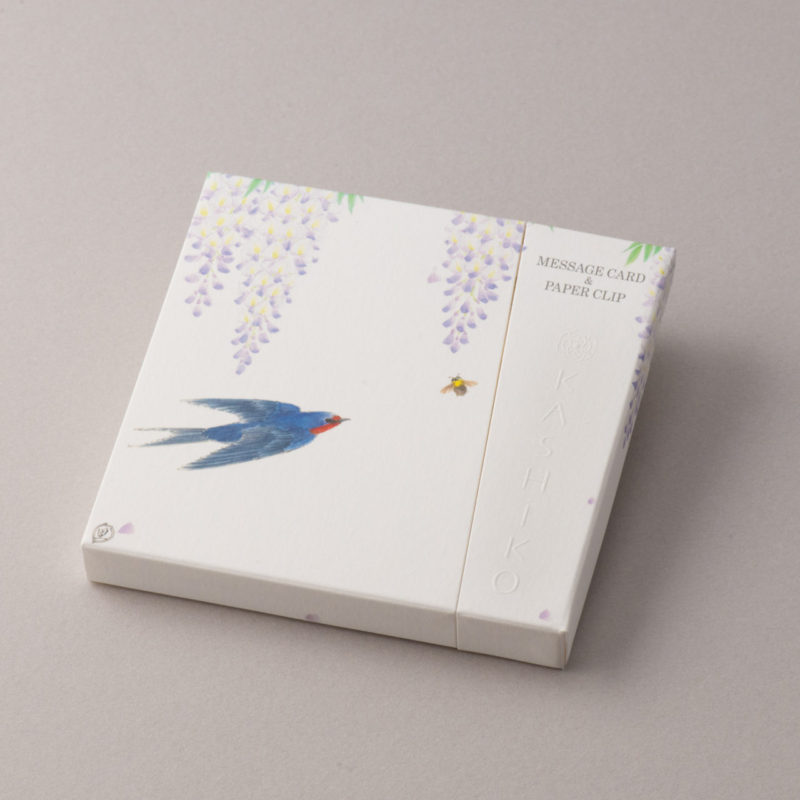 MESSAGE CARD＆PAPER CLIP【藤と燕】作家／河田　里美